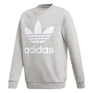 adidas originals unisex-youth trefoil crew sweatshirt medium grey heather large