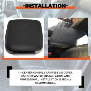 ECOTRIC Center Console Armrest Lid Cover Compatible with 2005-2009 Ford Mustang Replacement for 5R3Z-6306024-AAC, 5R3Z6306024AAC