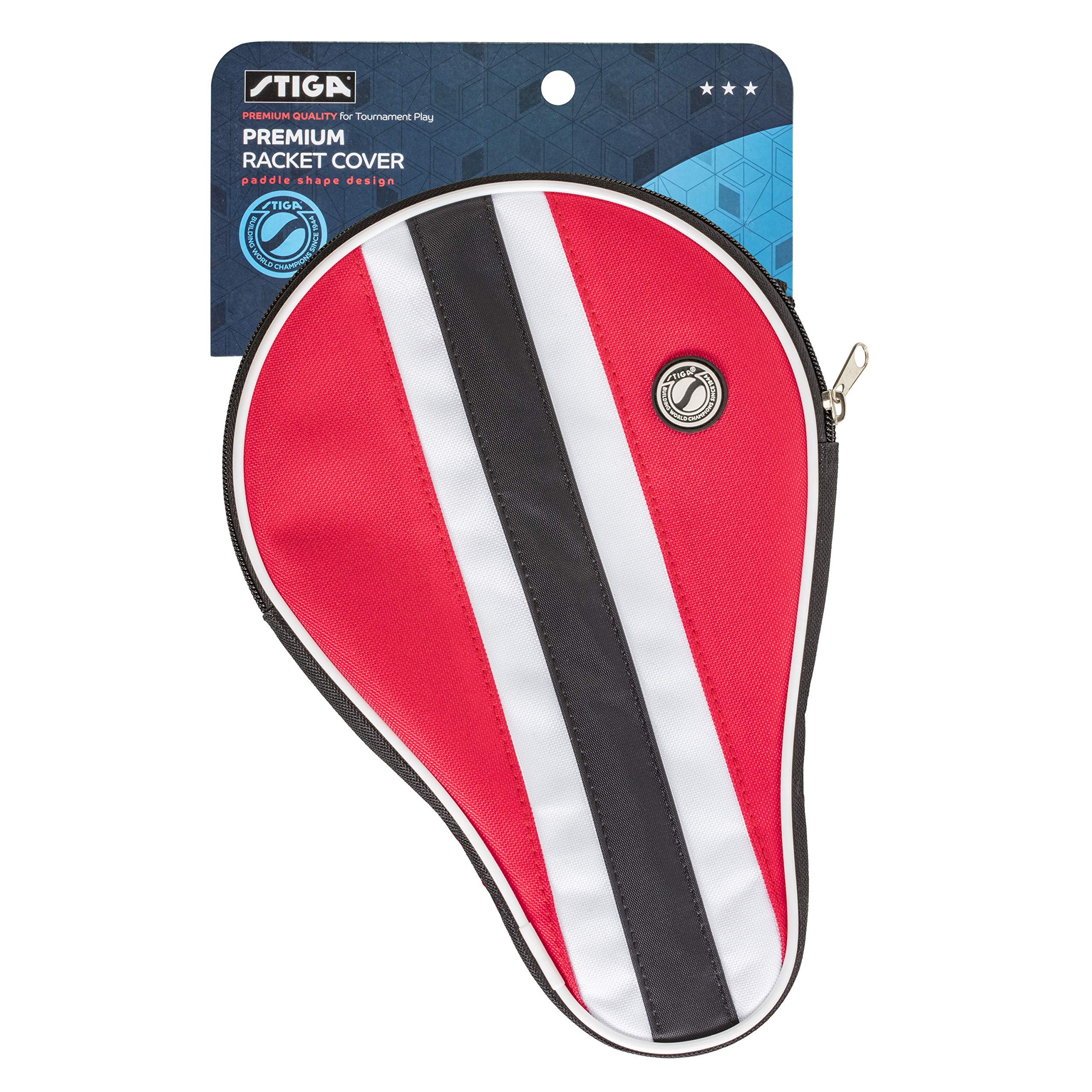 STIGA Table Tennis Racket Cover - Protects 1-2 Ping Pong Paddles, Red