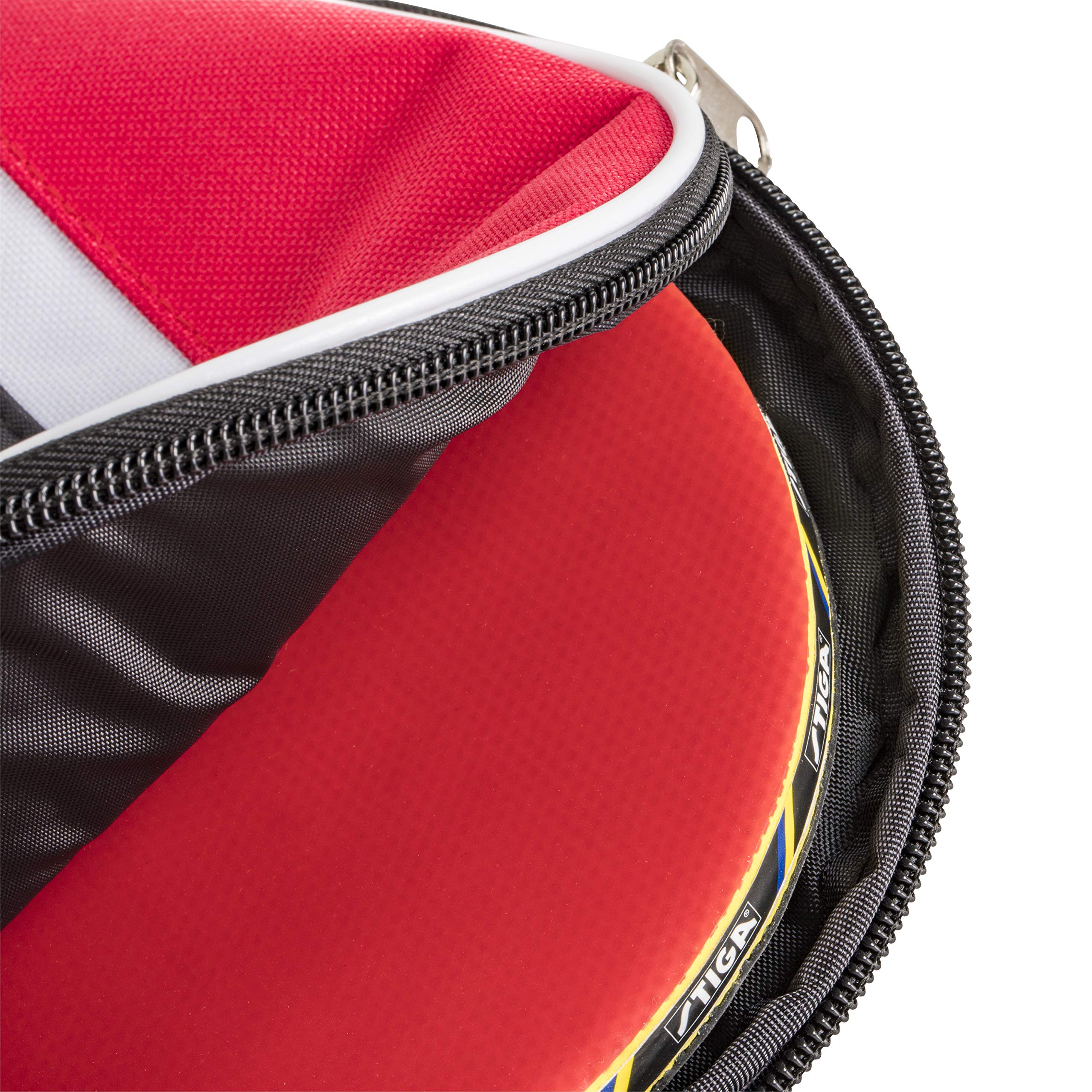 STIGA Table Tennis Racket Cover - Protects 1-2 Ping Pong Paddles, Red