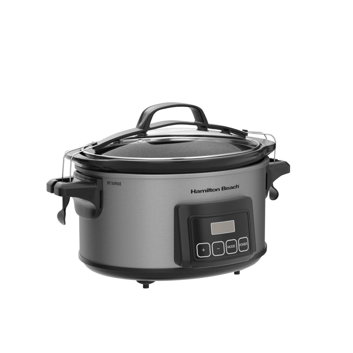 Hamilton Beach Portable 6-Quart Stay or Go Programmable Slow Cooker with Lid Lock, Stainless Steel (33561)