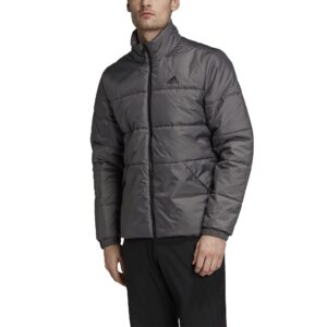 adidas outdoor mens basic 3-stripes insulated jacket grey medium