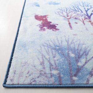 SAFAVIEH Machine Washable Slip Resistant Collection 3' 3" x 5' 3" Light Blue/Purple Inspired by Disney's Frozen II - Believe Kids Bedroom Nursery Playroom Area Rug