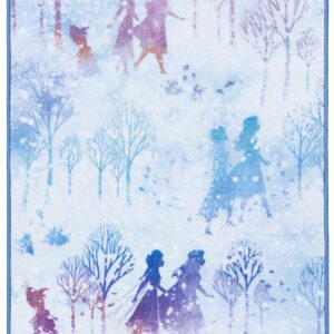 SAFAVIEH Machine Washable Slip Resistant Collection 3' 3" x 5' 3" Light Blue/Purple Inspired by Disney's Frozen II - Believe Kids Bedroom Nursery Playroom Area Rug