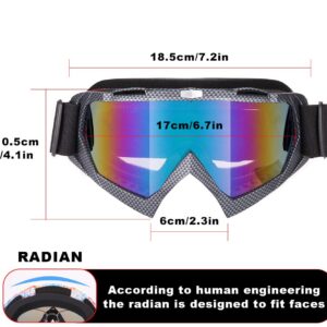 Rngeo Ski Goggles, 2 Pack Motorcycle Goggles Snowboard Glasses Men Women UV Protection Anti-Glare