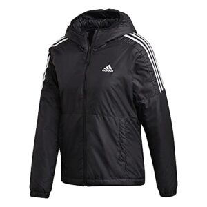 adidas female essentials insulated hooded jacket, black,m