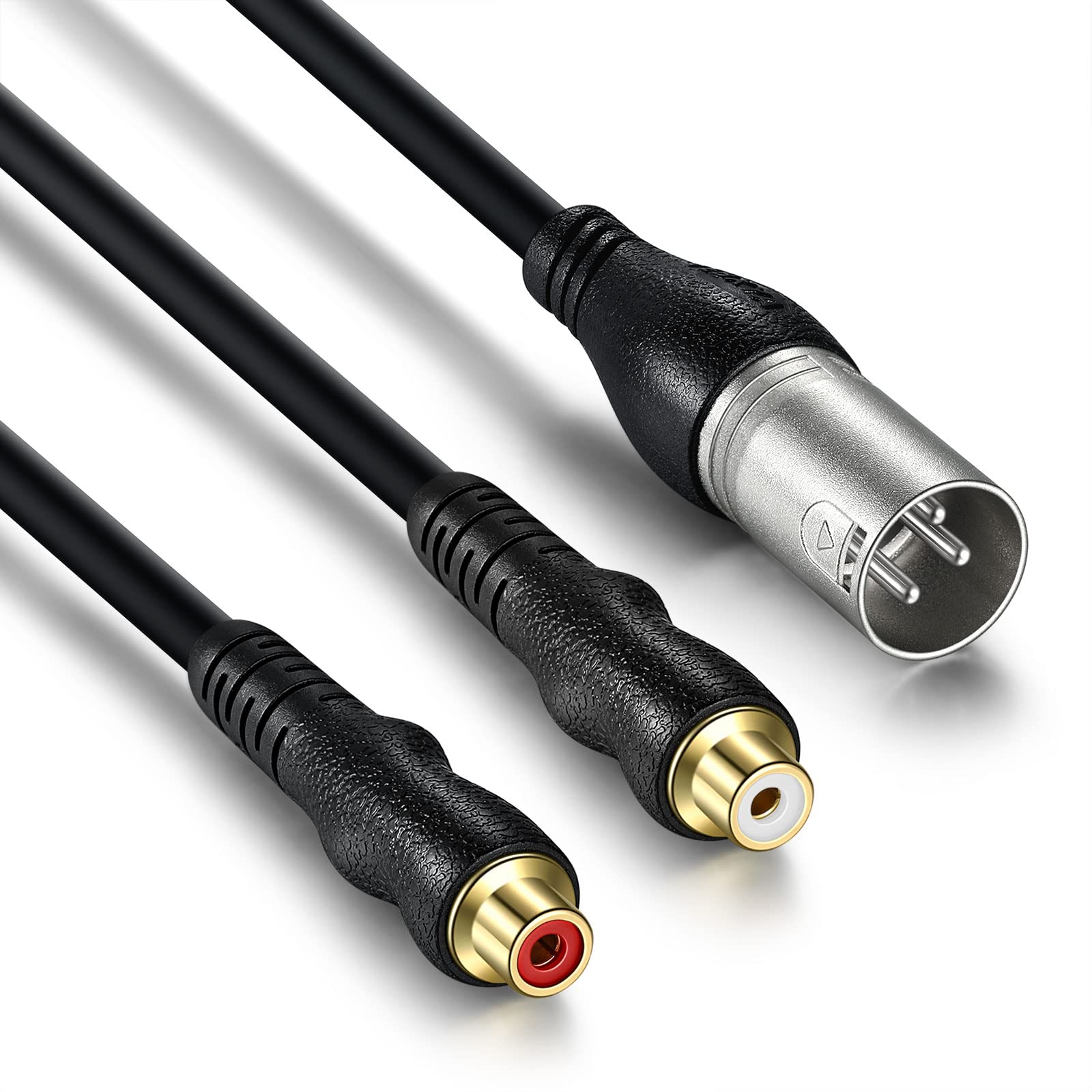 EBXYA XLR to RCA Y Splitter Cable - XLR Male to Double RCA Female Microphone Cord Adapter 3 Feet, Black