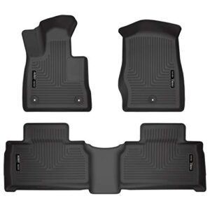 husky liners weatherbeater floor mats | fits 2020 - 2024 ford explorer | front & 2nd row, 4-pc black - 99321