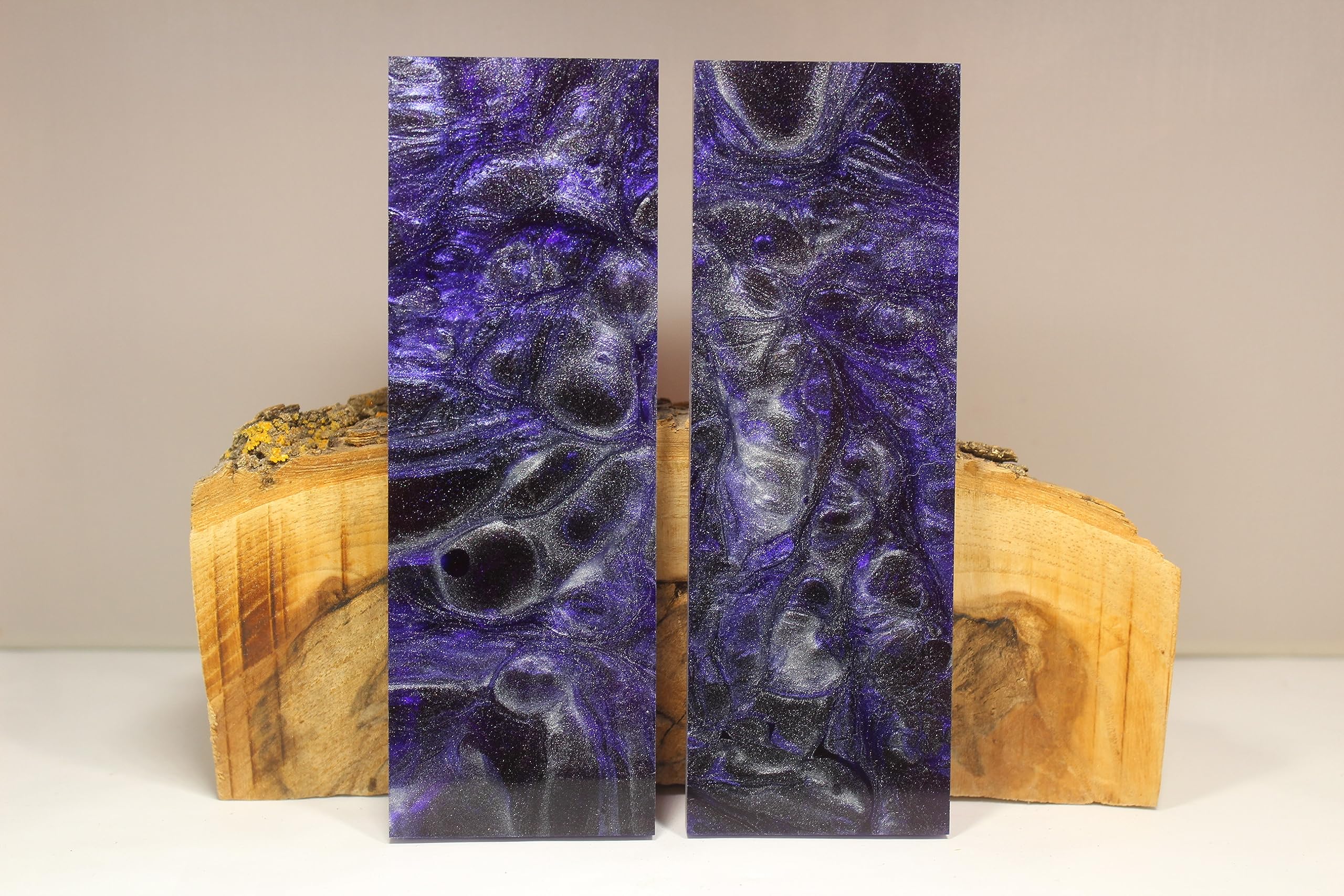 Composite Knife Handles Scales Resin Blanks (Purple/Pearl)