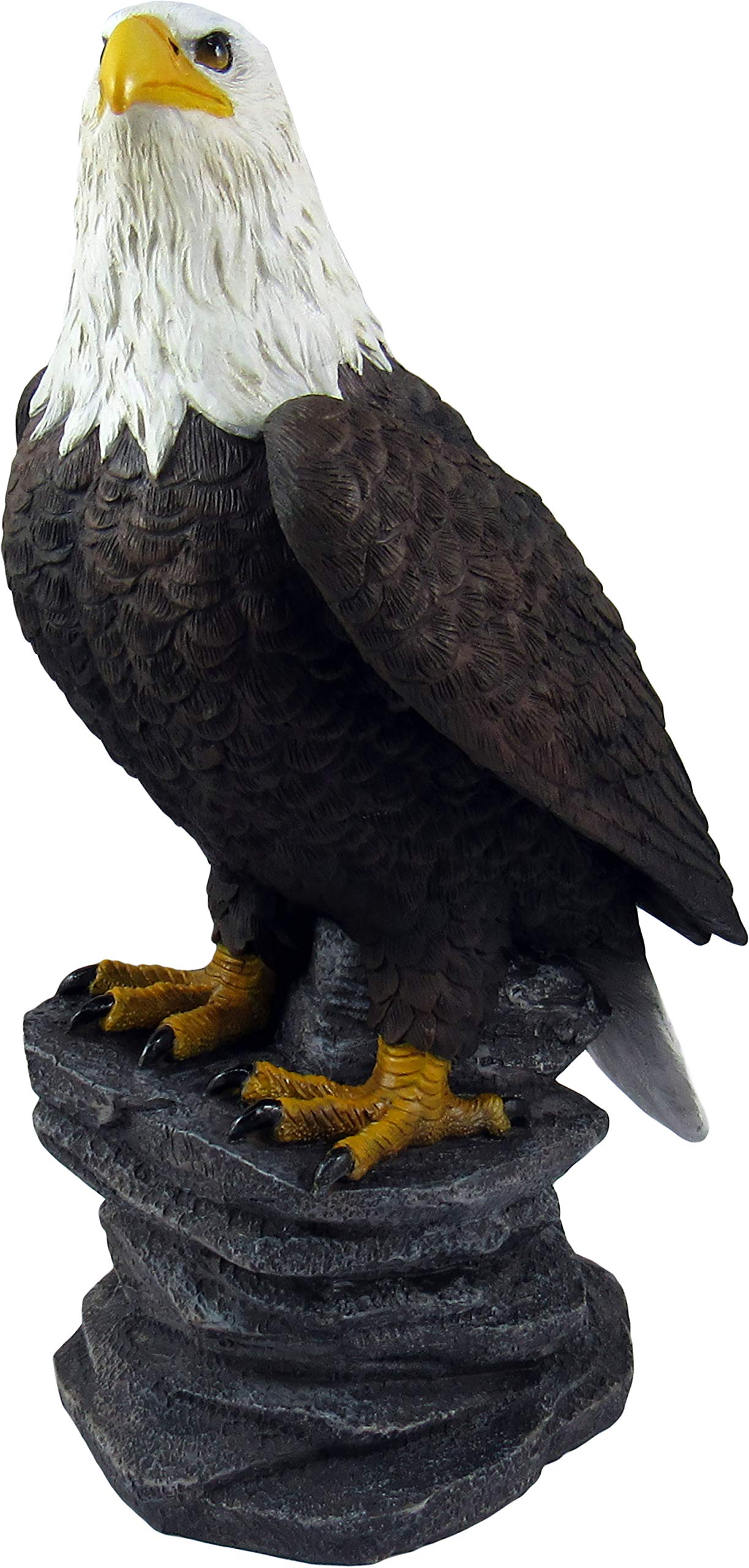 DWK - Liberty - Majestic American Bald Eagle on Rock Desk Statue Figurine Patriotic Sculpture USA Freedom Office Bookshelf Tabletop Home Decor Accent, 9-inch…