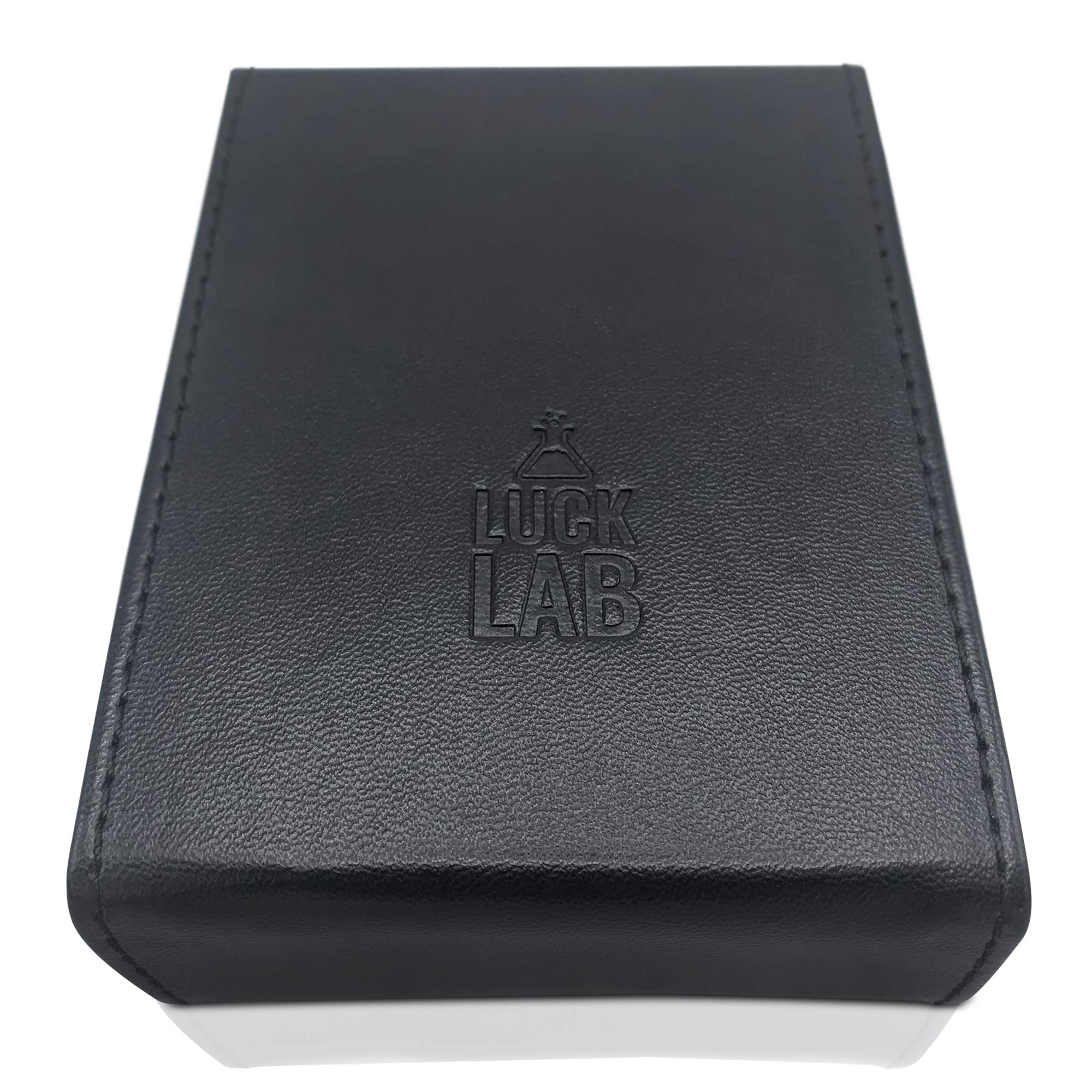 Luck Lab Single Deck Leather Playing Card Case/Holder - Black- Fits Poker and Bridge Size Cards