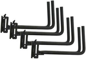 mytee products (4 pack) e-track heavy duty shovel/tool hanger with spring fittings | hook for tools, spades, rakes, in trucks, trailers with e track tie down system