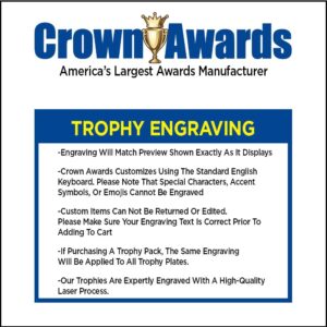 Crown Awards Ice Skating Trophy, 5.5" Glory Resin Ice Skates Trophies with Free Custom Engraving