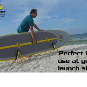 Suspenz SUP Stands, Stand Up Paddle Board, Surfboard Foldable Racks, EZ-Fold Portable Stand, Yellow 22-1901