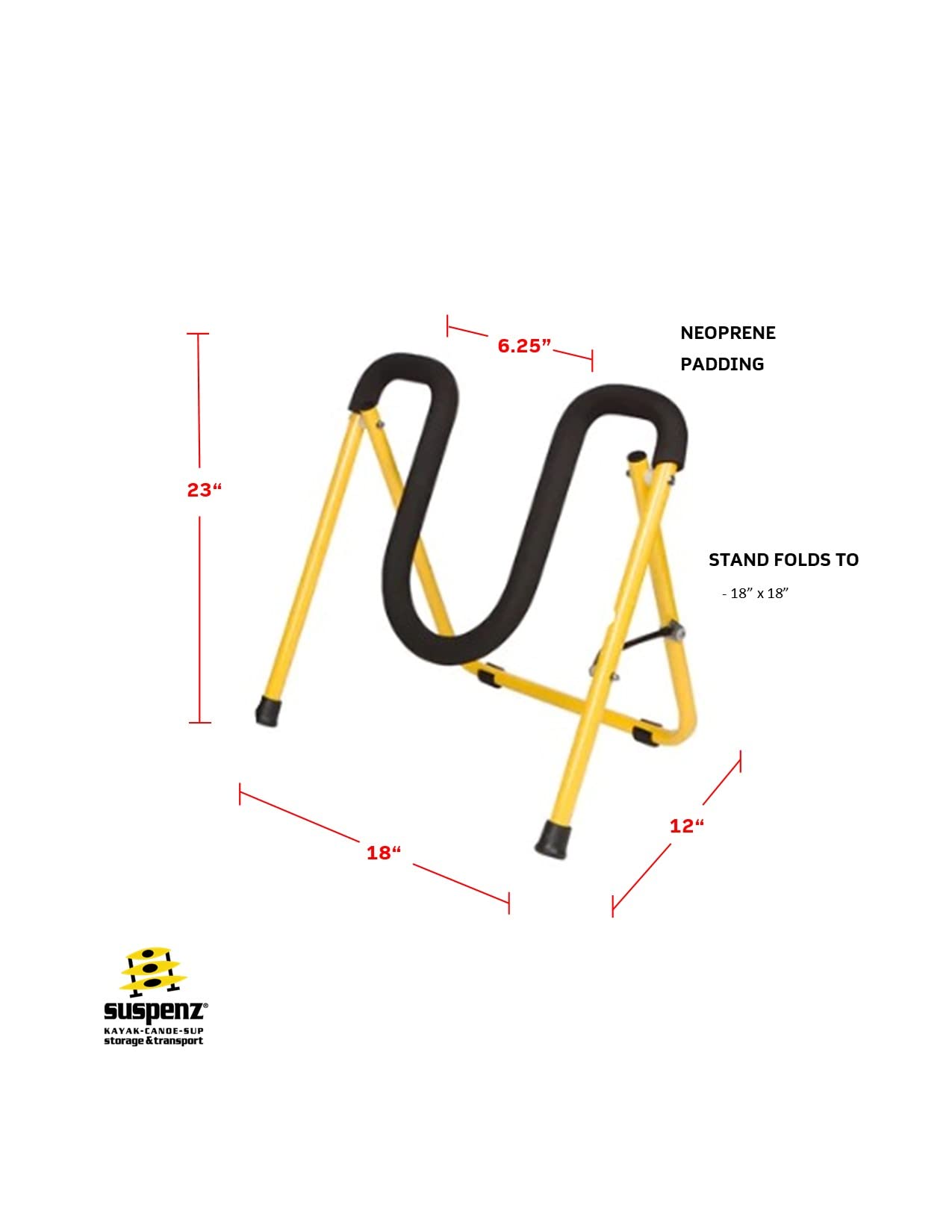 Suspenz SUP Stands, Stand Up Paddle Board, Surfboard Foldable Racks, EZ-Fold Portable Stand, Yellow 22-1901