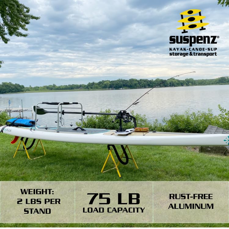 Suspenz SUP Stands, Stand Up Paddle Board, Surfboard Foldable Racks, EZ-Fold Portable Stand, Yellow 22-1901