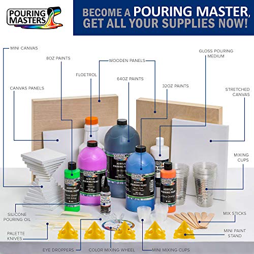 Pouring Masters Luster White Metallic Pearl Acrylic Ready to Pour Pouring Paint – Premium 32-Ounce Pre-Mixed Water-Based - For Canvas, Wood, Paper, Crafts, Tile, Rocks and more