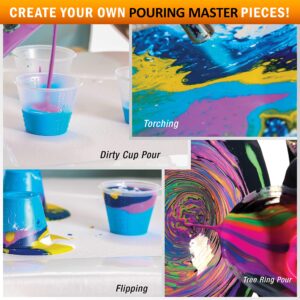 U.S. Art Supply Pouring Masters 8 Color Ready to Pour Acrylic Pouring Paint Set - Premium Pre-Mixed High Flow 2-Ounce Bottles - for Canvas, Wood, Paper, Crafts, Tile, Rocks and More