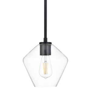linea di liara macaria modern glass farmhouse pendant lighting for kitchen island and over sink lighting fixtures matte black pendant light hanging ceiling light angled clear glass shade, ul listed