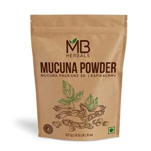 mb herbals mucuna powder 8 oz / 0.5 lb | mucuna pruriens seeds powder