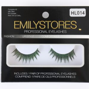 EMILYSTORES Green Wing Shining Star Costume Eye Lashes For Halloween, Dramatic Eyelashes, Party Looking, 1 Pair