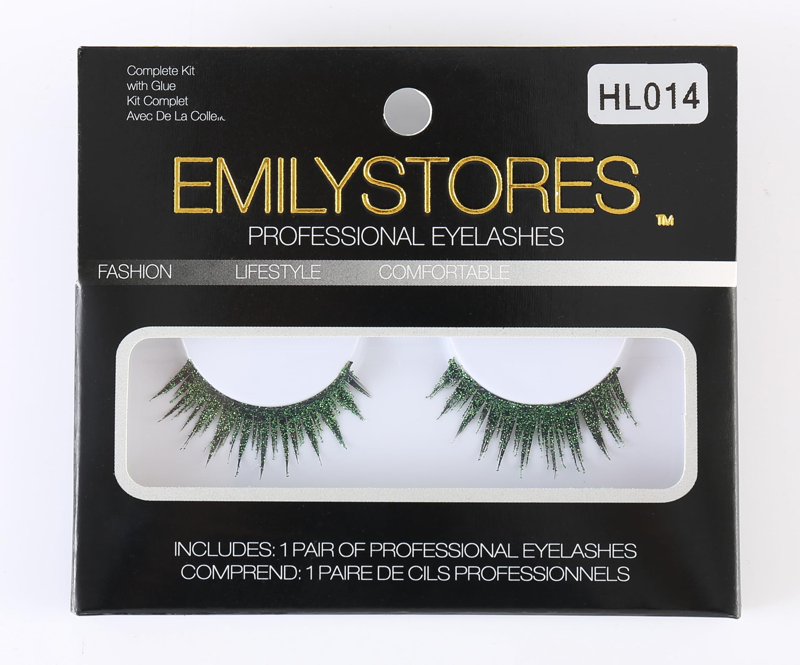 EMILYSTORES Green Wing Shining Star Costume Eye Lashes For Halloween, Dramatic Eyelashes, Party Looking, 1 Pair