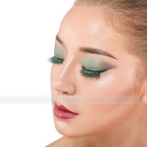 EMILYSTORES Green Wing Shining Star Costume Eye Lashes For Halloween, Dramatic Eyelashes, Party Looking, 1 Pair