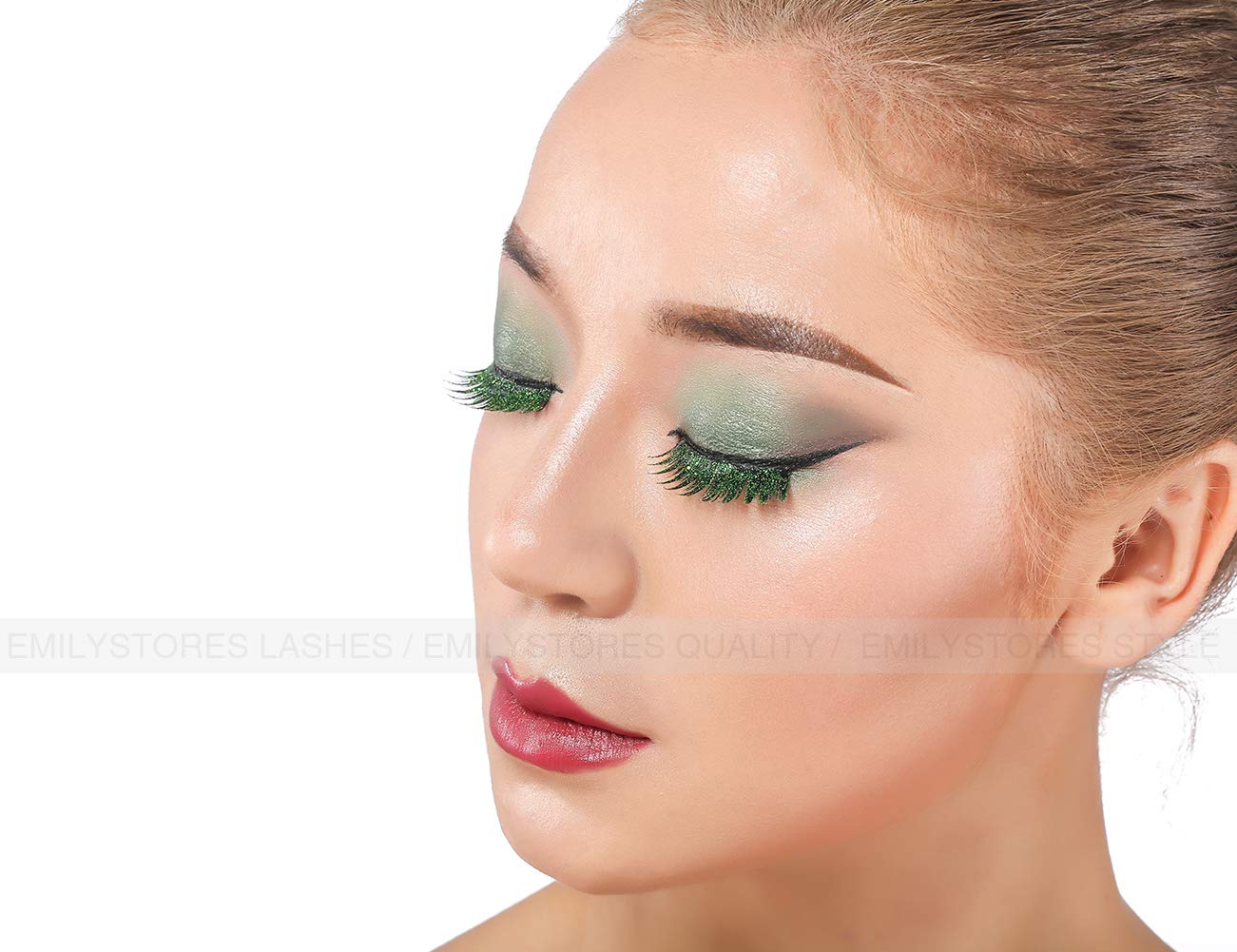 EMILYSTORES Green Wing Shining Star Costume Eye Lashes For Halloween, Dramatic Eyelashes, Party Looking, 1 Pair