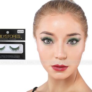 EMILYSTORES Green Wing Shining Star Costume Eye Lashes For Halloween, Dramatic Eyelashes, Party Looking, 1 Pair