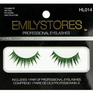 EMILYSTORES Green Wing Shining Star Costume Eye Lashes For Halloween, Dramatic Eyelashes, Party Looking, 1 Pair