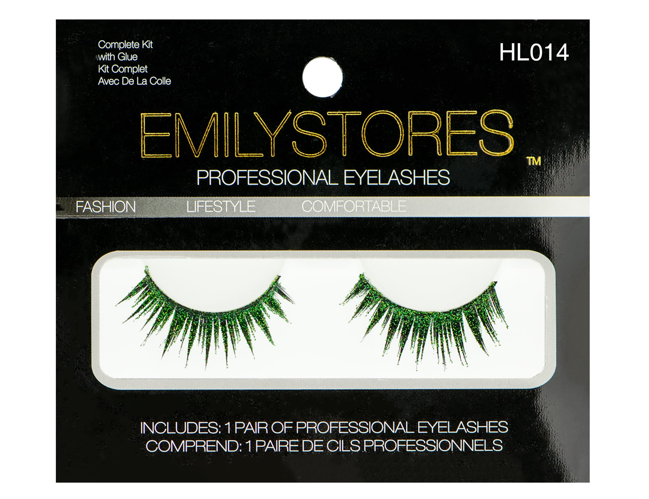 EMILYSTORES Green Wing Shining Star Costume Eye Lashes For Halloween, Dramatic Eyelashes, Party Looking, 1 Pair