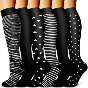 blueenjoy copper compression socks for women & men (6 pairs) - best support for nurses, running, hiking, recovery