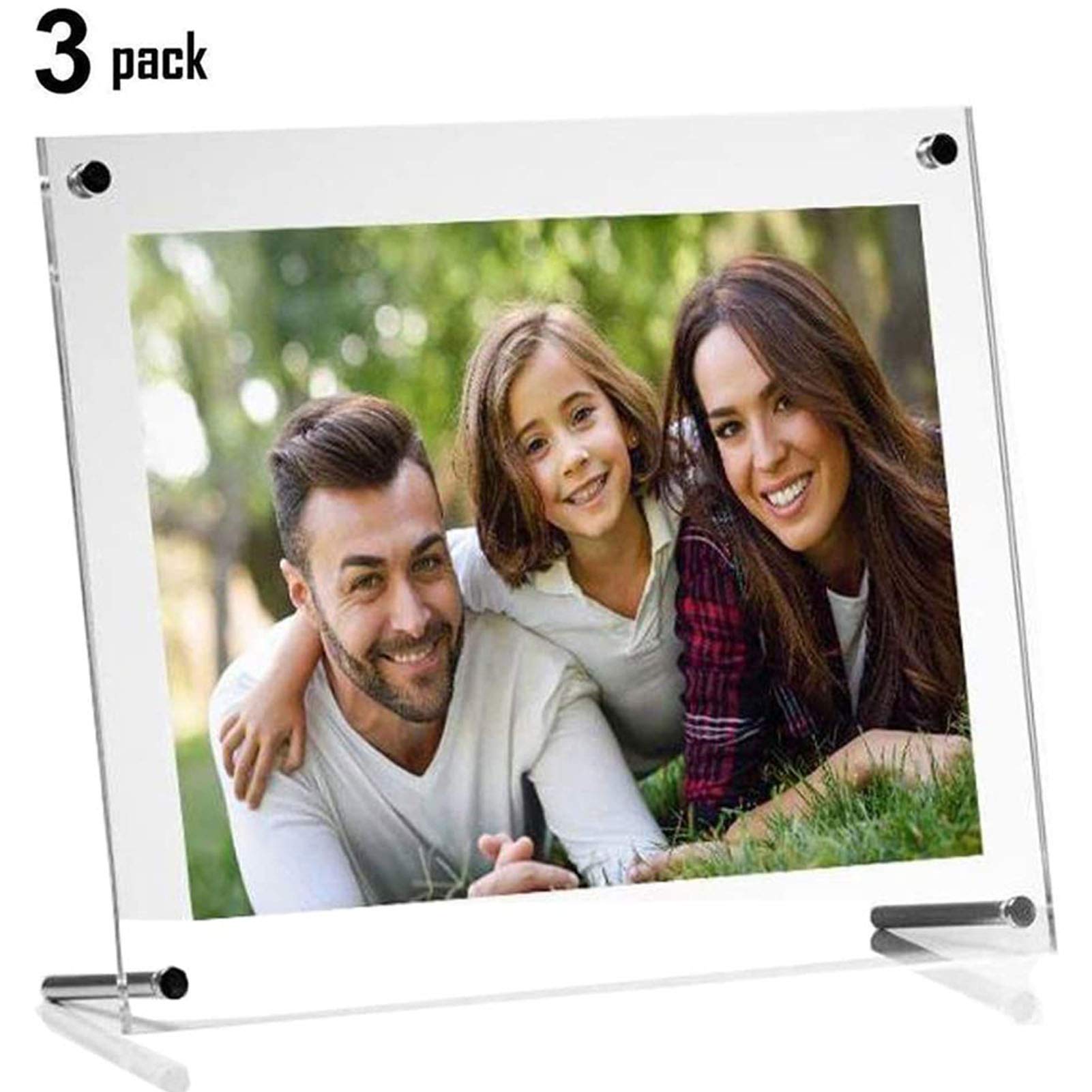 Ailelan Picture Frame, 8.5x11 Clear Acrylic Photo Frame A4 Letter Size Decorative Poster Frame Desktop Tabletop Display(3 Pack) (Full Frame is 9.4x13.4 inch)