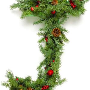 Alpurple 45 Packs Artificial Pine Needles Branches Garland-10.2x2.5 Inch Green Plants Pine Needles,Fake Greenery Pine Picks for DIY Garland Wreath Christmas Embellishing and Home Garden Decoration