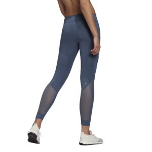 adidas Women's Own The Run 3-Stripes Tights, Legacy Blue, Medium