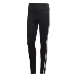 adidas womens designed 2 move 3-stripes high-rise long tights legacy blue/signal pink large