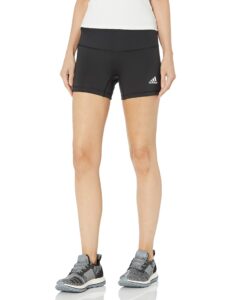 adidas women's 4 inch shorts, black/white, medium