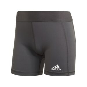 adidas womens alphaskin volleyball 4-inch shorts tights team dark grey/white small 3"