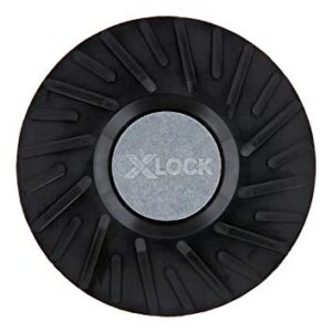 BOSCH MGX0500 5 In. X-LOCK Backing Pad with X-LOCK Clip - Medium Hardness, Use with Fiber Discs, for Applications in Metal Surface Finishing, Weld Blending, Rust Removal