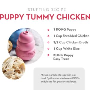 KONG - Puppy Toys for Teething with Puppy Easy Treat Stuffing (Colors May Vary) - for Medium Puppies