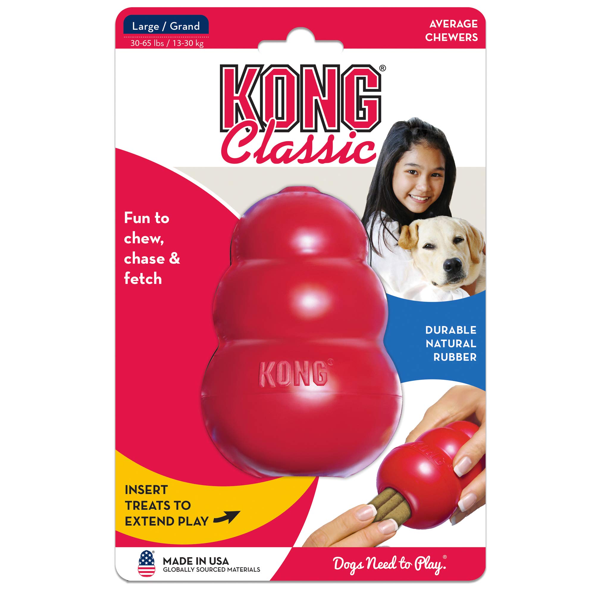 KONG - Classic Dog Toys with Easy Treat Peanut Butter Dog Treats, 8 Ounce - for Large Dogs