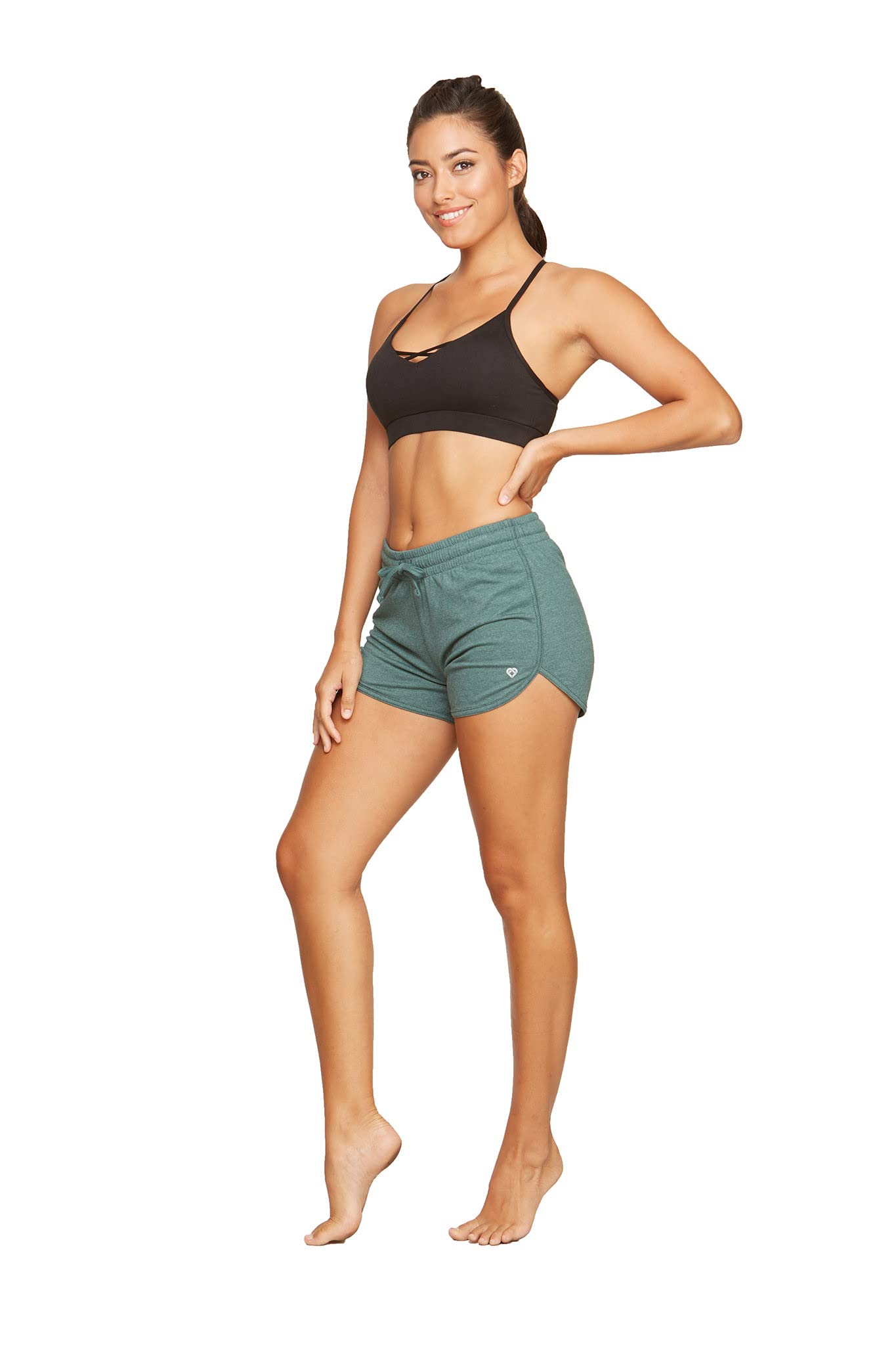 Colosseum Active Women's Simone Cotton Blend Yoga and Running Short (Mallard Green, Small)