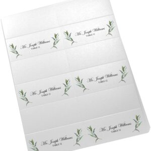 Laurel Wreath and Greenery Corner Printable Place Cards, Set of 60 (10 Sheets), Laser & Inkjet Printers - Wedding, Party, Dinner, and Special Events - Made in The USA