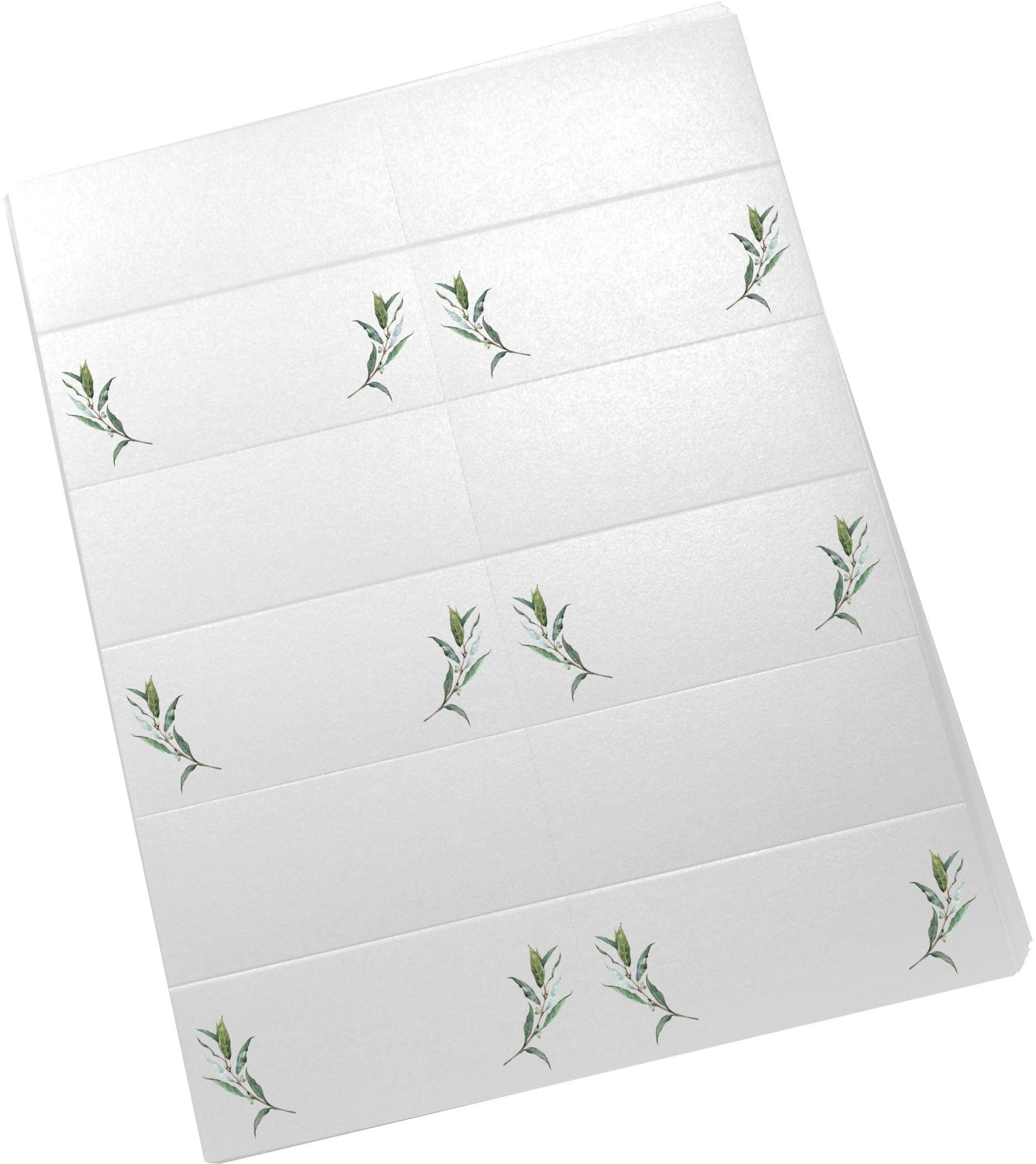 Laurel Wreath and Greenery Corner Printable Place Cards, Set of 60 (10 Sheets), Laser & Inkjet Printers - Wedding, Party, Dinner, and Special Events - Made in The USA