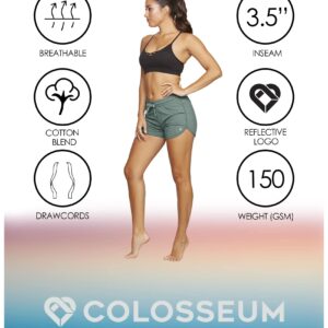 Colosseum Active Women's Simone Cotton Blend Yoga and Running Short (Mallard Green, Large)