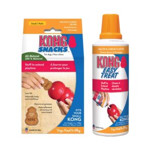 kong - snacks easy treat bacon & cheese combo pack - easy treat dog paste for slow feeder lick mats - dog treat filler - 7 oz and 8 oz, bacon & cheese - small dogs