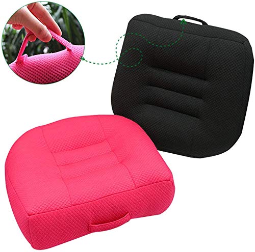 Car Seat Cushion, Office Chair Booster Seat Booster Cushion, Breathable Mesh Portable Car Booster Seat for Short Drivers Extra Thick Seat Cushion for Car Office,Home, 40x40x12cm Black