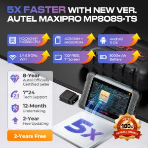 Autel MaxiPRO MP808S-TS Bidirectional Tool: 2024 2-Years Free Update OBDII Scanner with TPMS Programming, Active Test, 31+ Service, All System Scan, ECU Coding as MP808BT Pro, MS906TS, MS906 Pro-TS