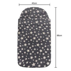 Winter Warm Bunting Bags Universal Baby Infant Stroller Sleeping Bag Windproof Thermal Thick Fleece Lining Toddler Footmuff Anti-Kicking Sleeping Nest Stroller Blanket Cover 0-3 Yrs (Grey Stars)