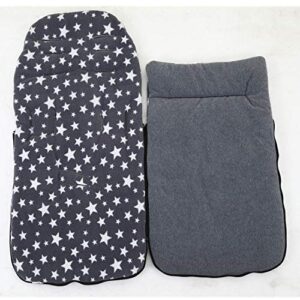 Winter Warm Bunting Bags Universal Baby Infant Stroller Sleeping Bag Windproof Thermal Thick Fleece Lining Toddler Footmuff Anti-Kicking Sleeping Nest Stroller Blanket Cover 0-3 Yrs (Grey Stars)